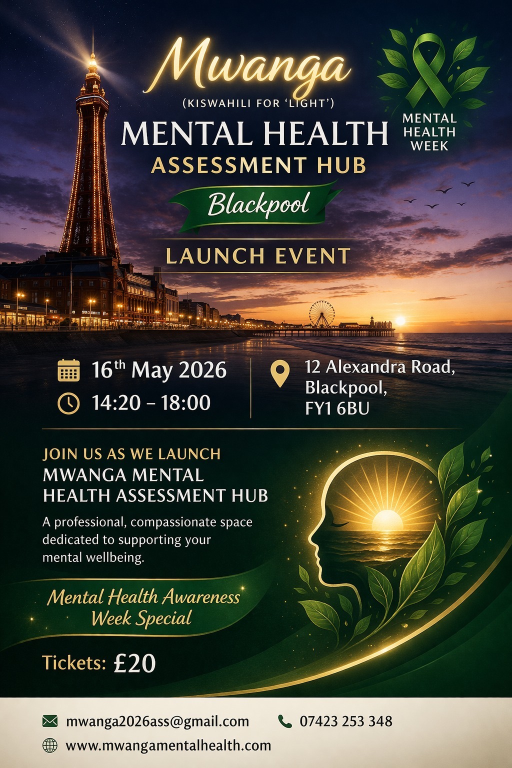 Mwanga Mental Health Assessment Hub launch event poster